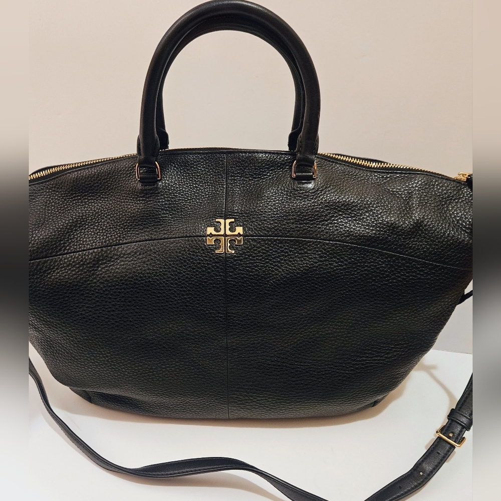 Tory Burch Black Ivy Slouchy Leather Satchel